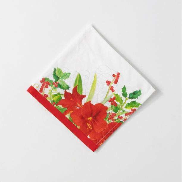 Carolines Treasures EMBT2405NPKE Christmas Poinsettia Embroidered Napkins Set of 4 20 Multicolor Carolines Treasures EMBT2405NPKE Christmas Poinsettia Embroidered Napkins Set of 4 20 Multicolor